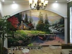 欧式背景墙壁画【墙绘公司】